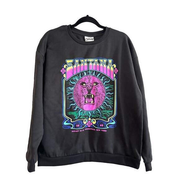 Carlos Santana Graphic Print Woodstock 1969 Sweatshirt - Sz Large - NWT - Picture 1 of 4